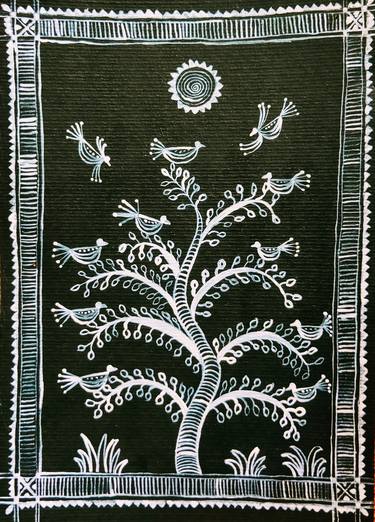 Print of Folk Tree Paintings by Saroj Shinde