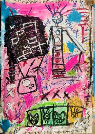 Original Abstract Expressionism Graffiti Paintings by Dominic Massaro