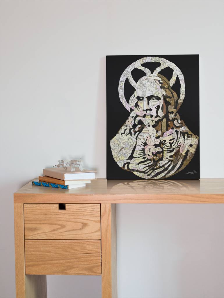 Original Modernism Religion Painting by Sr Toony