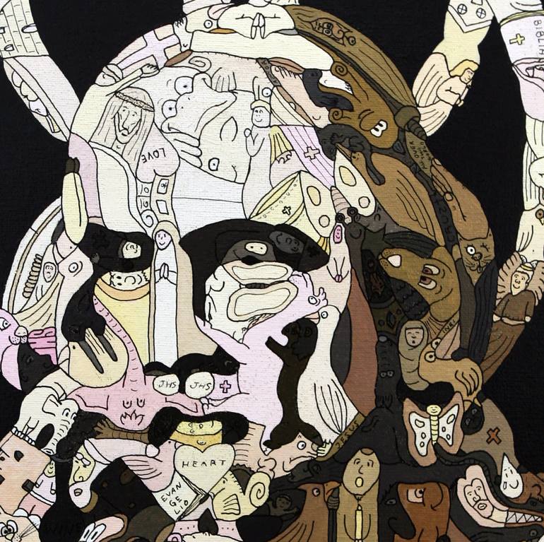 Original Modernism Religion Painting by Sr Toony