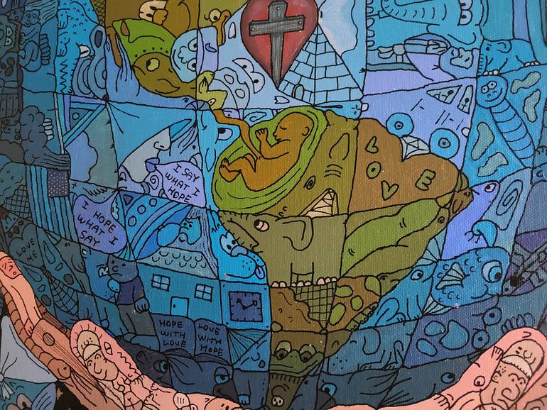 Original Modernism Religion Painting by Sr Toony
