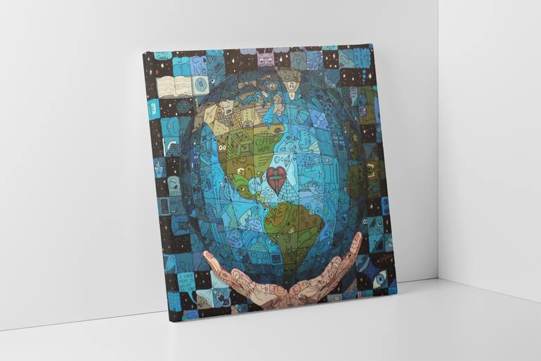 Original Modernism Religion Painting by Sr Toony