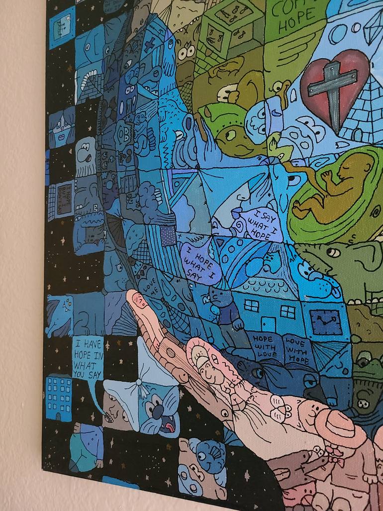 Original Modernism Religion Painting by Sr Toony