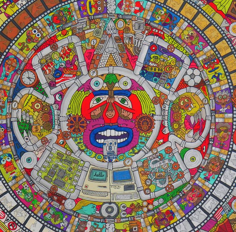 Aztec Premonition of Technological Deities Painting by Sr Toony ...