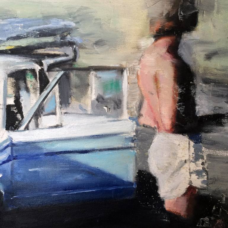 Original Figurative Beach Painting by Sara Roberts