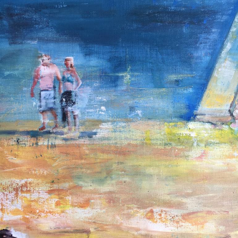 Original Figurative Beach Painting by Sara Roberts