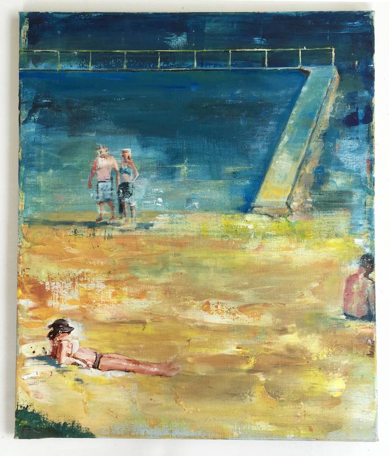 Original Figurative Beach Painting by Sara Roberts