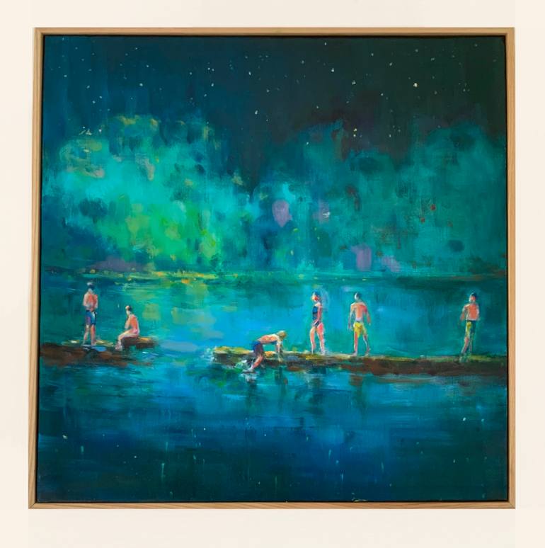 Original Figurative Beach Painting by Sara Roberts
