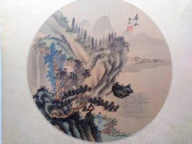 (Purchased 1989) Chinese ink & watercolor on silk landscape | S6 thumb