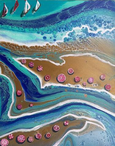 Original Abstract Beach Paintings by Natalia Brewster
