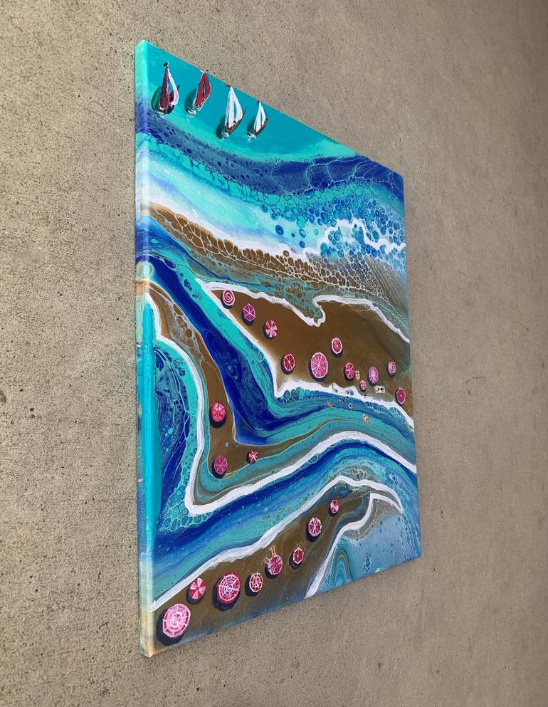Original Abstract Beach Painting by Natalia Brewster