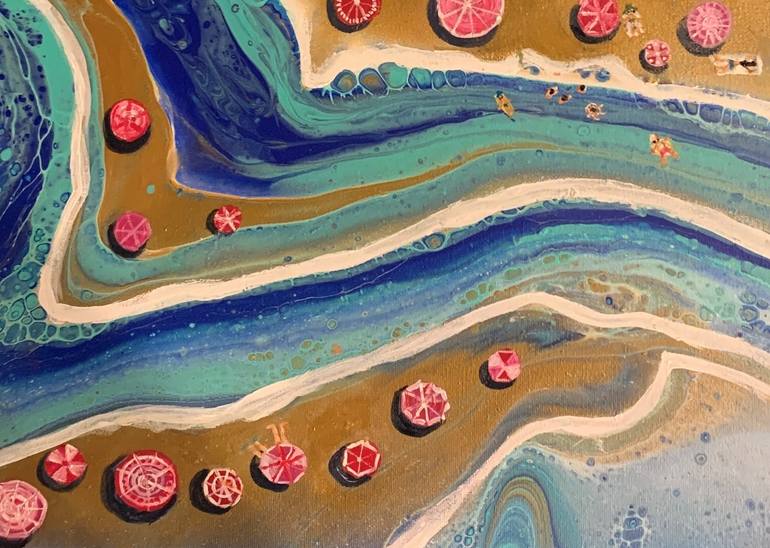 Original Abstract Beach Painting by Natalia Brewster