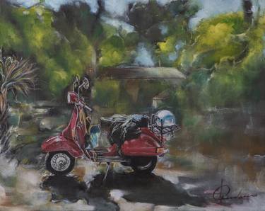 Original Fine Art Motorbike Paintings by Nicola Cendamo