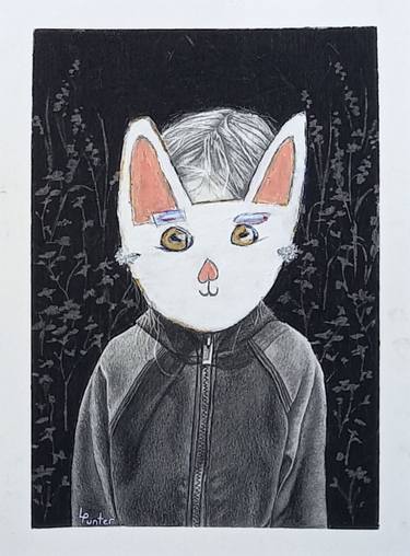 Original Black & White Children Drawing by Lisa Punter