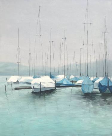 Original Fine Art Boat Paintings by weixue Luo