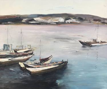 Original Fine Art Boat Paintings by weixue Luo