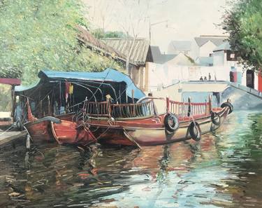 Original Boat Paintings by weixue Luo