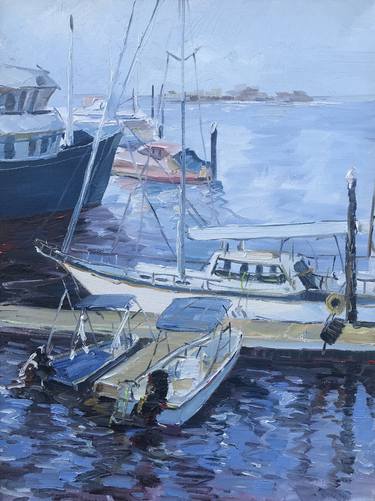 Original Fine Art Boat Paintings by weixue Luo