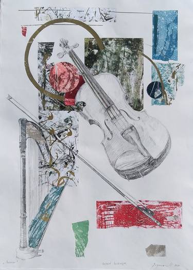 Original Conceptual Music Printmaking by Consuela Grigorescu