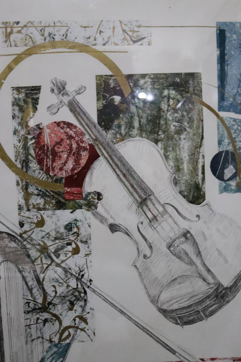 Original Abstract Music Printmaking by Consuela Grigorescu