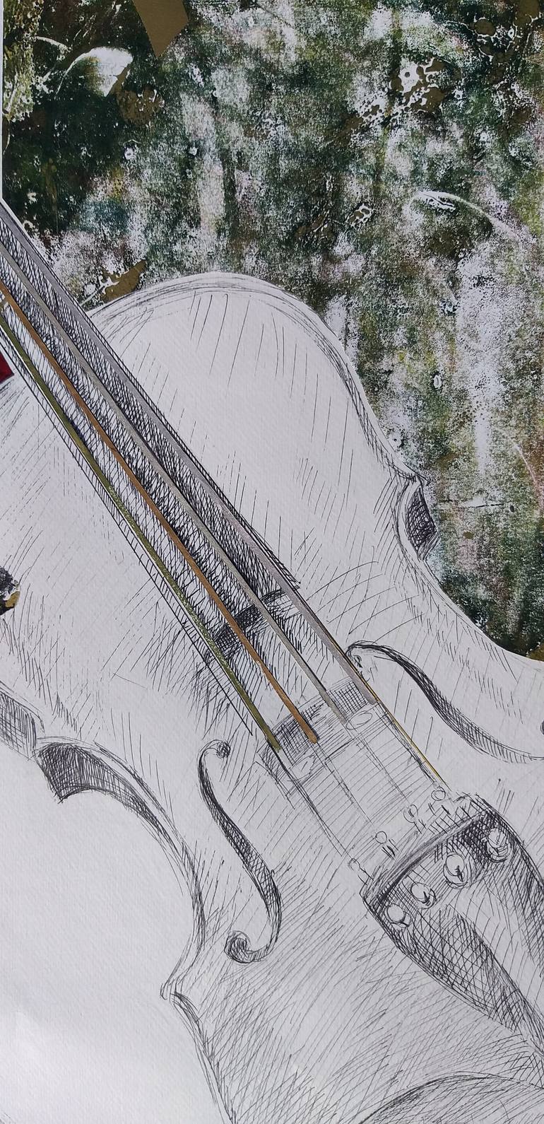 Original Abstract Music Printmaking by Consuela Grigorescu