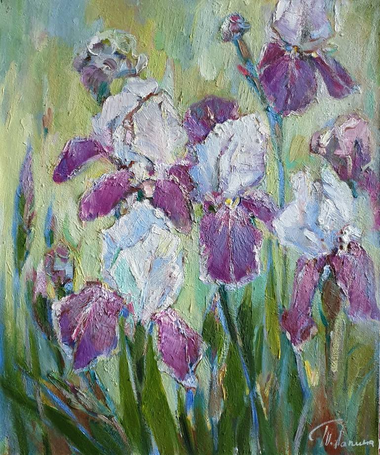 Irises Painting by Tatiana Lapina | Saatchi Art