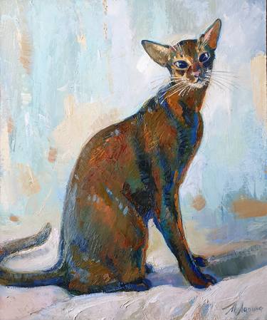 Original Expressionism Cats Paintings by Tatiana Lapina