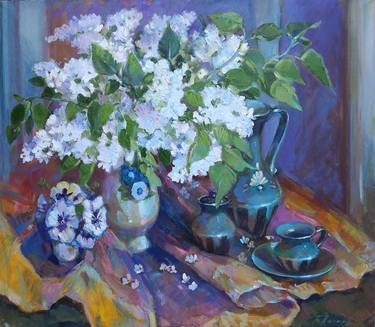 Original Fine Art Still Life Paintings by Tatiana Lapina