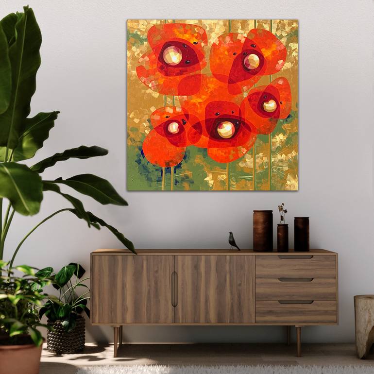 Original Abstract Floral Painting by Tetiana Gryshchenko