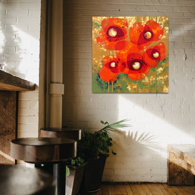 Original Abstract Floral Painting by Tetiana Gryshchenko