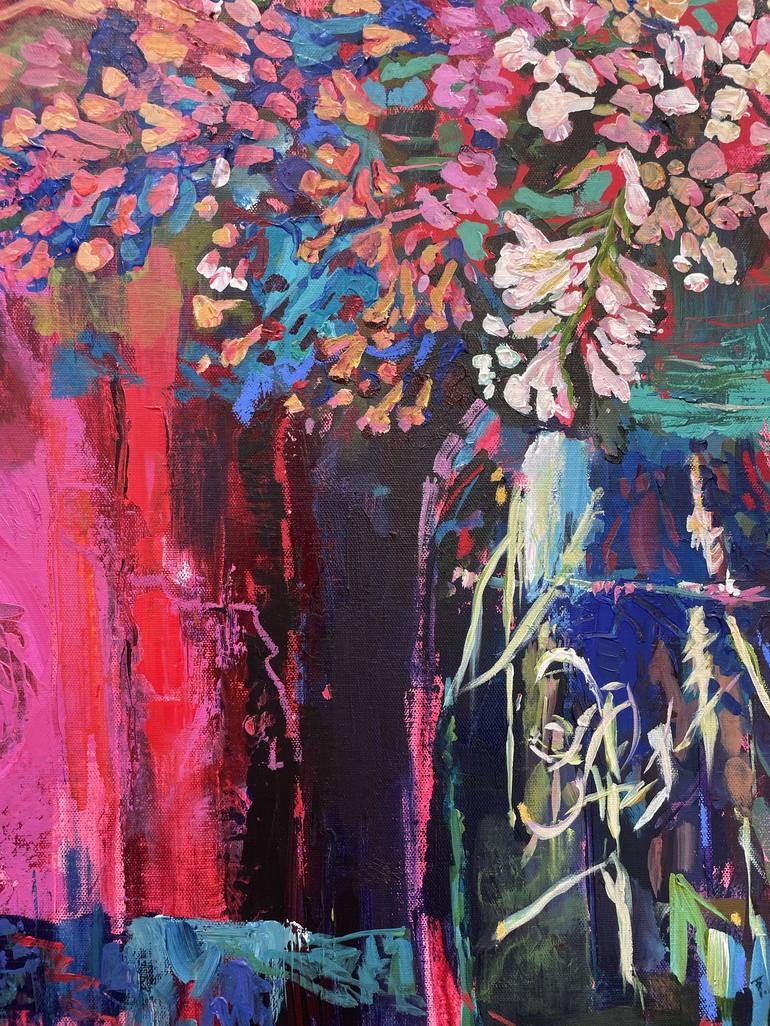 Original Abstract Floral Painting by Carol Bednarski