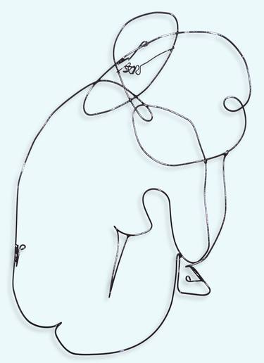 Seated nude wire wall art #914 thumb