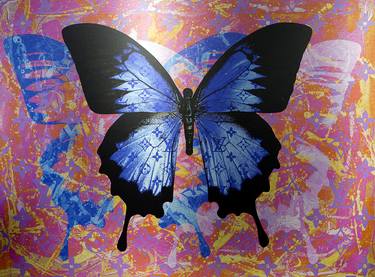 Blue Butterfly on Purple - Limited Edition of 10 thumb