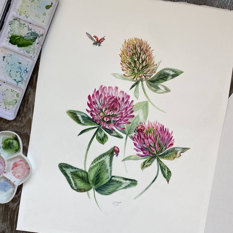 Original Fine Art Botanic Painting by Ksenia Tikhomirova