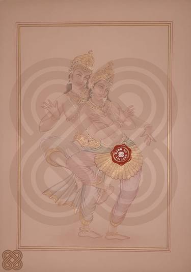 Sharma & Sharma Originals, Couple Practising Dance - Indian Fine Art - MW 00L thumb
