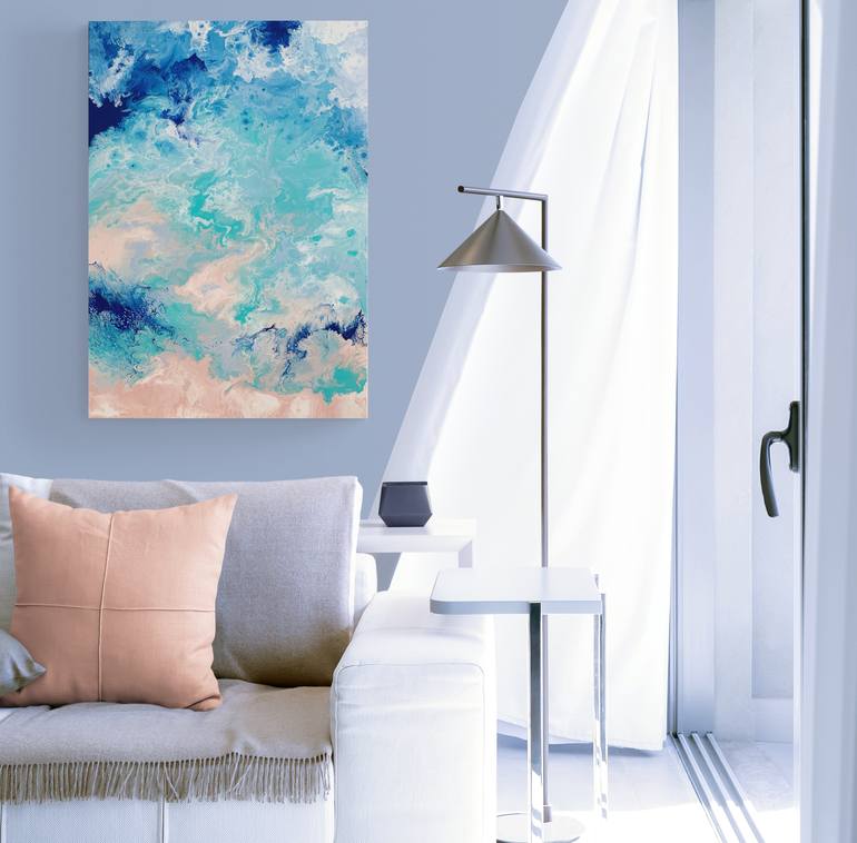 Original Abstract Beach Painting by Allison Depriestre