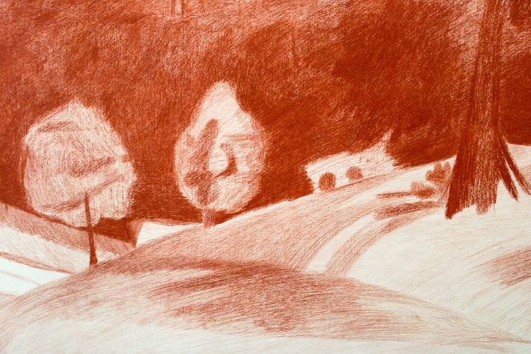 Original Color Field Painting Architecture Drawing by Arkadi Martyniuk