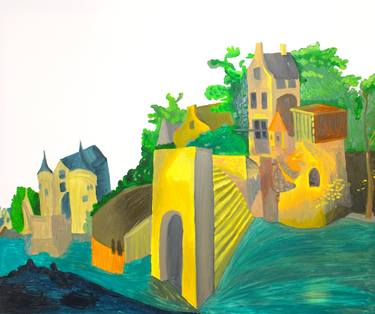 Original Abstract Expressionism Architecture Paintings by Arkadii Martyniuk