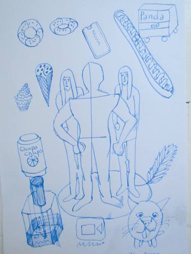 Print of Abstract People Drawings by Arkadii Martyniuk