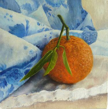 Mandarin with blue fabric thumb