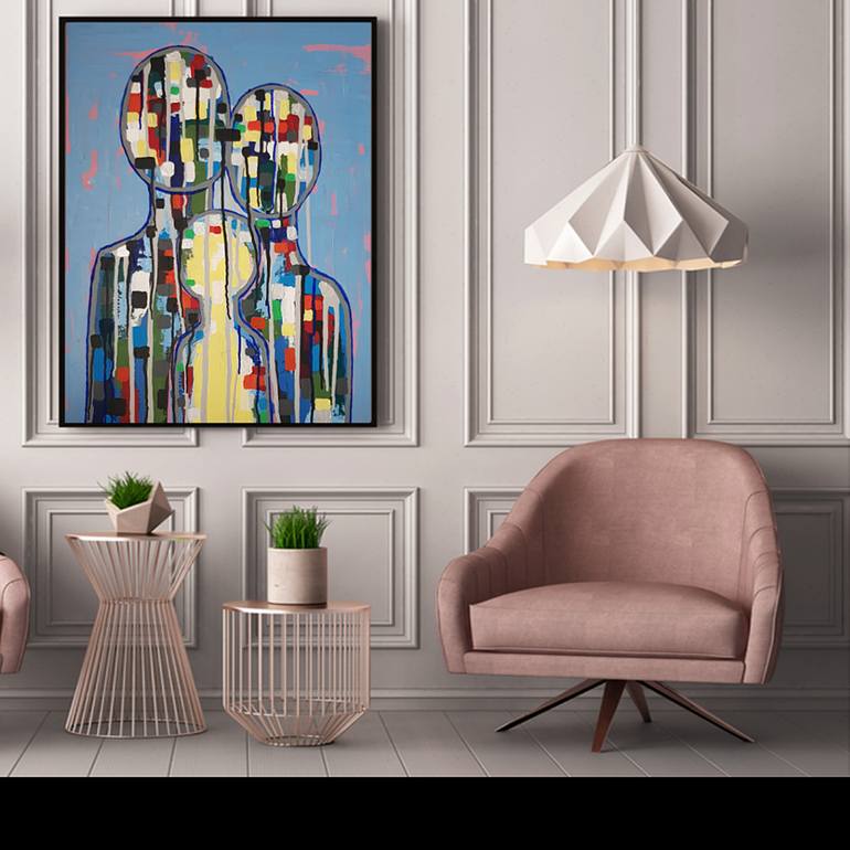 Original Abstract People Painting by Vera Moise