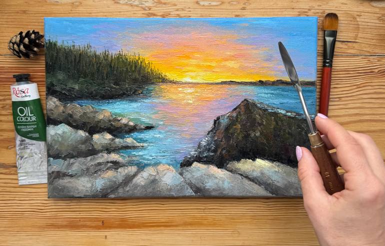 Original Impressionism Landscape Painting by Alla Kyzymenko