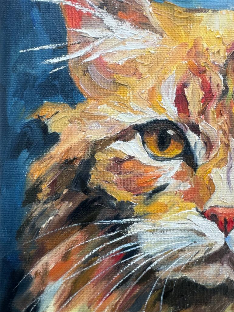 Original Impressionism Cats Painting by Alla Kyzymenko