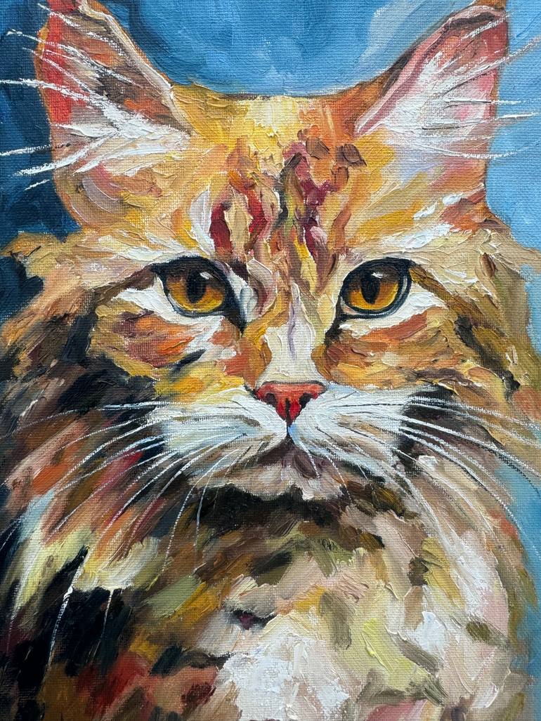 Original Impressionism Cats Painting by Alla Kyzymenko