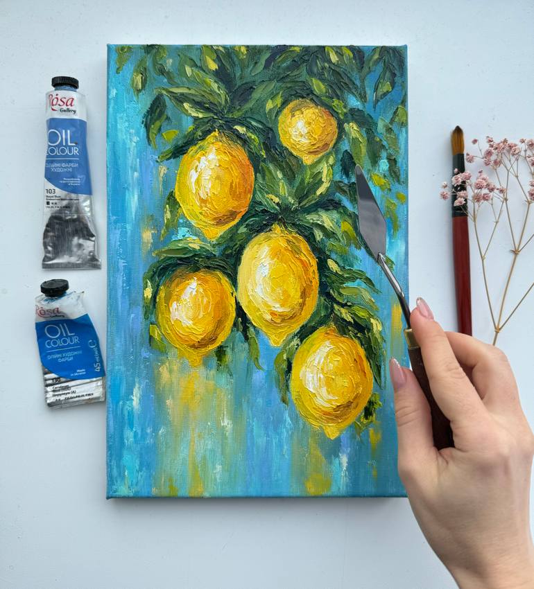 Lemon Painting by Alla Kyzymenko | Saatchi Art Guatemala