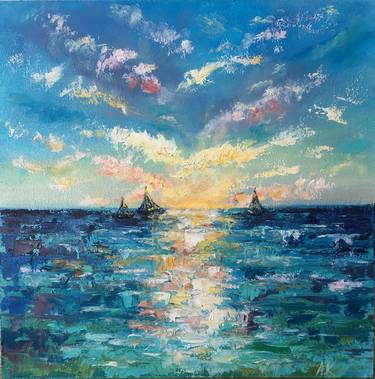 Print of Seascape Paintings by Alla Kyzymenko
