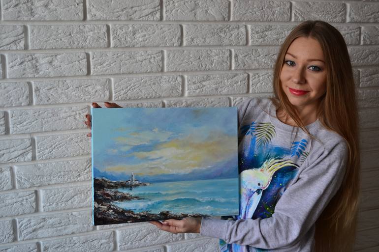 Original Photorealism Seascape Painting by Alla Kyzymenko