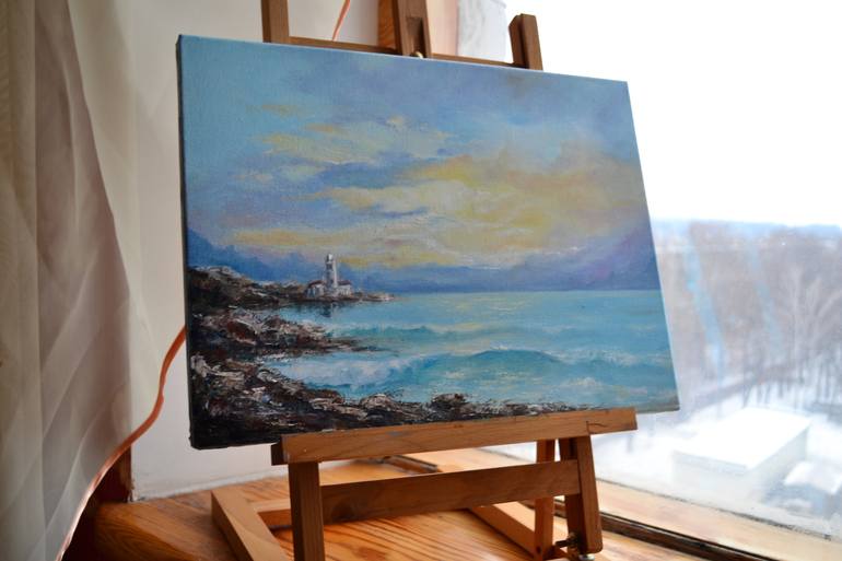 Original Photorealism Seascape Painting by Alla Kyzymenko