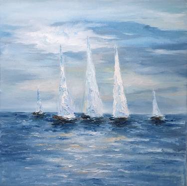 Print of Abstract Expressionism Sailboat Paintings by Alla Kyzymenko