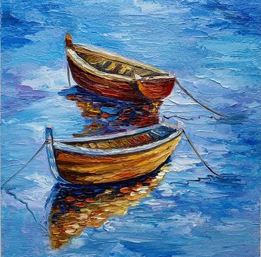 Original Impressionism Boat Paintings by Alla Kyzymenko